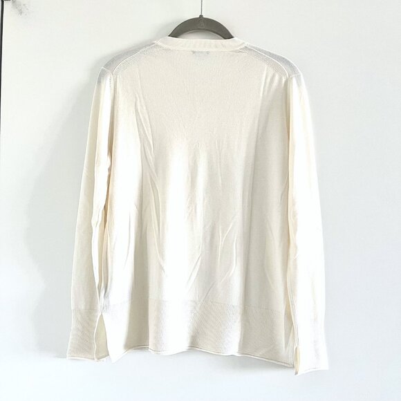 Joseph Cashair Merino Wool & Silk Sweater in Oyster White - Picture 6 of 10